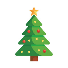 Obraz premium Charismas tree color icon vector on White Background ,Vector Art Illustration on white background.