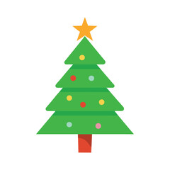 Obraz premium Charismas tree color icon vector on White Background ,Vector Art Illustration on white background.