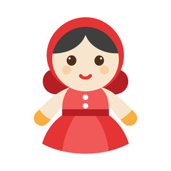Doll icon vector on White Background ,Vector Art Illustration on white background.