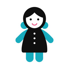 Doll icon vector on White Background ,Vector Art Illustration on white background.