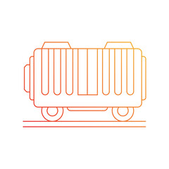 Freight Wagon gradient icon with white background vector stock illustration