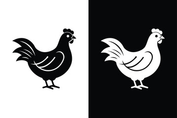 Chicken icon vector on White Background ,Vector Art Illustration on white background.