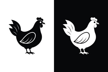Chicken icon vector on White Background ,Vector Art Illustration on white background.