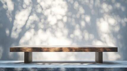 Fototapeta premium Minimalist Empty Wooden Table Displaying Soft Bokeh Background Ideal for Product Photography and Creative Presentations