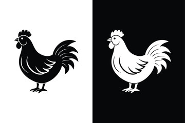 Chicken icon vector on White Background ,Vector Art Illustration on white background.