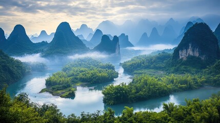 Fototapeta premium Breathtaking Southern Waterfall Surrounded by Lush Mountains and Tranquil River Scenic Landscape for Travel and Nature Photography