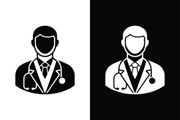 Doctor icon vector on White Background ,Vector Art Illustration on white background.