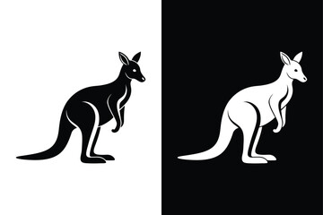 Kangaroo icon vector on White Background ,Vector Art Illustration on white background.
