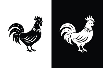 Rooster icon vector on White Background ,Vector Art Illustration on white background.