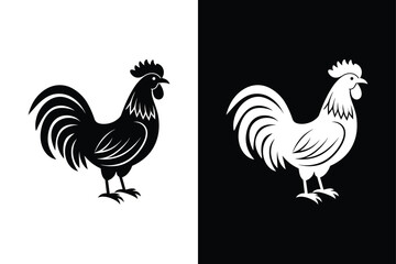 Rooster icon vector on White Background ,Vector Art Illustration on white background.