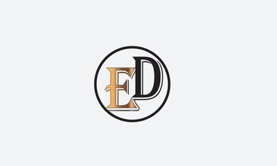 ED, DE , D , E , Abstract Letters Logo Monogram	