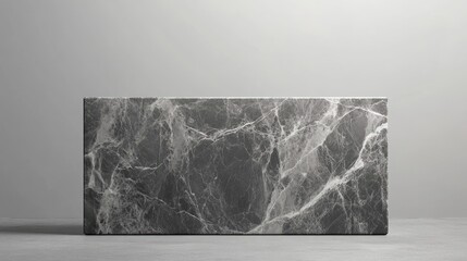 Gray Marble Block Background with Smooth Blank Surface for Elegant Display and Stylish Presentation