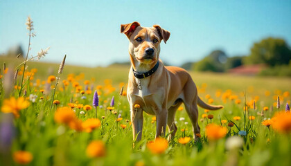 Corgi Korgik in ayellow flowers