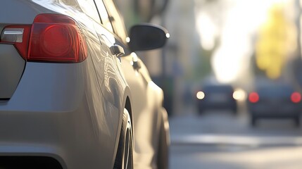 Minimalist Car View at Urban Intersection