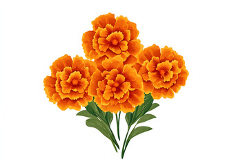 Marigold Vector Art, Marigold flower illustration, Marigold garland flower, Floral illustration marigold, festival flower, marigold garland icon, marigold flower logo, Marigold Flower Bunch