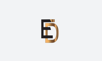 ED, DE , D , E , Abstract Letters Logo Monogram