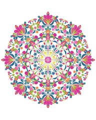 Beautiful colorful mandala art design vector isolated on white background, Simple and creative mandala design