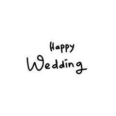 text lettering happy wedding 