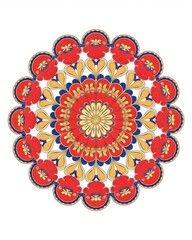 Beautiful colorful mandala art design vector isolated on white background, Simple and creative mandala design