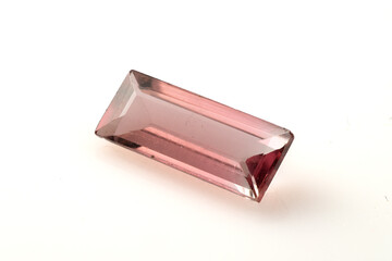 Exquisite Natural Tourmaline Gemstone in Rectangular Cut Displaying Vibrant Pink and Red Hues