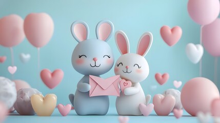 Fototapeta premium Charming scene of playful cartoon animals such as bears rabbits or kittens