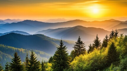 Obraz premium Scenic Mountain Landscape with Dramatic Lighting Effects