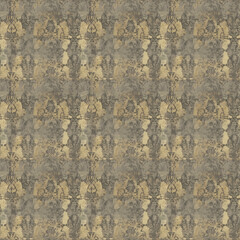 Fototapeta premium Seamless vintage textured background tile with intricate patterns in shades of gold and gray.