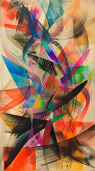 Fototapeta premium A colorful abstract painting with a lot of different colors and shapes