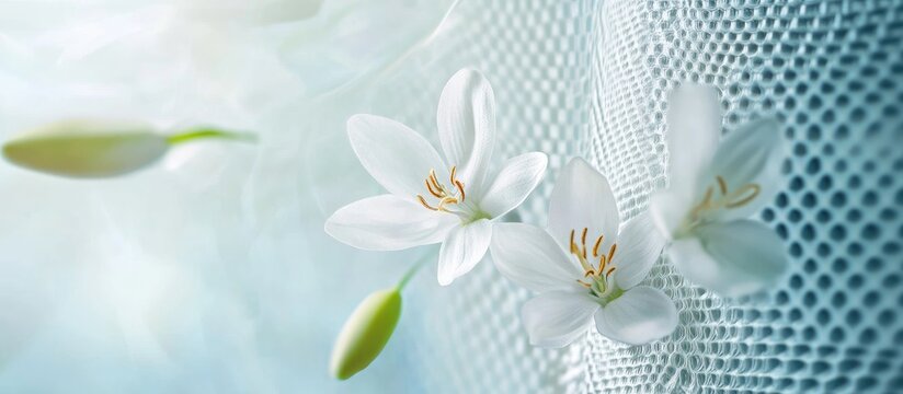 HEPA filter and flowers symbolizing eco-friendly air purification for indoor allergy relief and cleaner air quality management