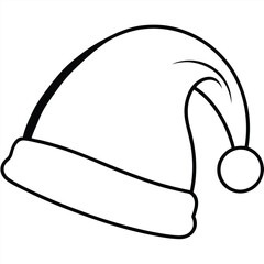 Santa claus hat realistic  vector. winter clothes  