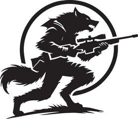 Wolf Hunter Vector Illustration