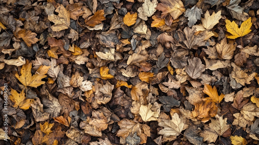 Poster fallen autumn leaves blanket the forest floor in vibrant earth tones creating a natural tapestry of 