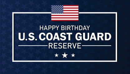 Happy Birthday US Coast Guard Reserve wallpaper with shapes and typography, banner, card, poster, template. Happy Birthday US Coast Guard Reserve, Modern background