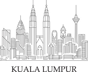 Obraz premium Kuala Lumpur City Line Draw Simple Minimalist 