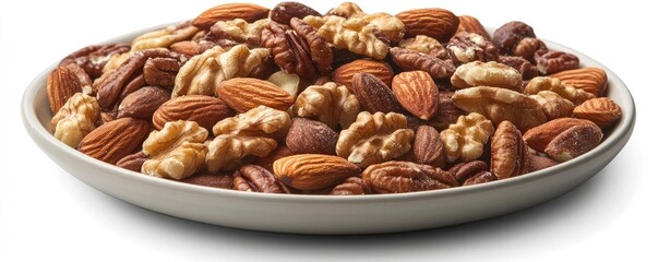 Obraz premium A bowl of roasted mixed nuts, a healthy and satisfying snack