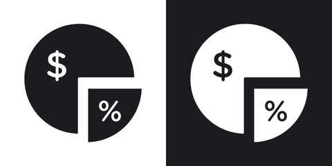 Dividend icons in solid black and white colors