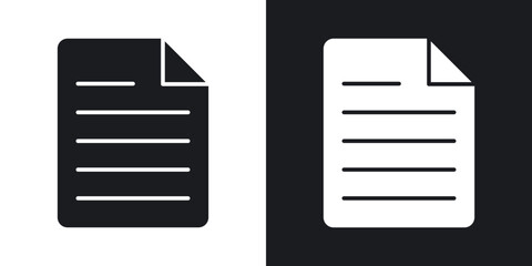 Document icons in solid black and white colors