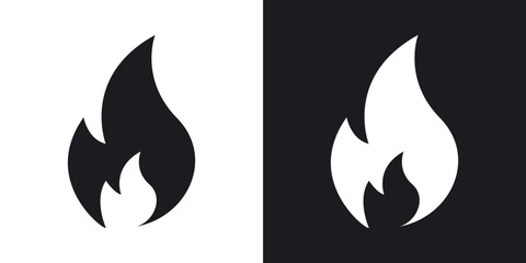 Fire icons in solid black and white colors