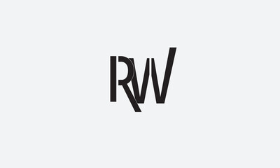 RW, WR, R , W , Abstract Letters Logo Monogram	
