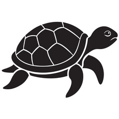 Obraz premium Turtle Silhouette vector illustration 