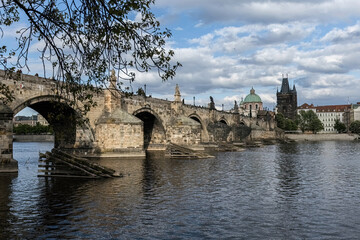 Fototapeta premium Charles Bridge view on sunny spring day in Prague Czechia