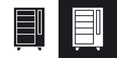 Vending machine icons in solid black and white colors