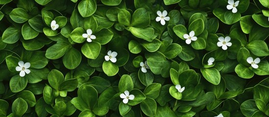 Vibrant green foliage adorned with delicate white flowers ideal for creating stunning floral arrangements and nature-inspired designs