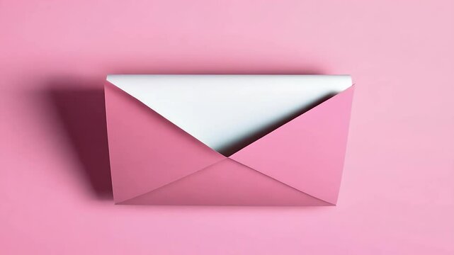 pink paper envelope opens reveal white card in vertical animation perfect dding invitations Valentine&rsquo;s greetings