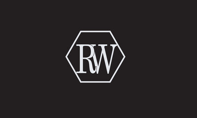 RW, WR, R , W , Abstract Letters Logo Monogram	