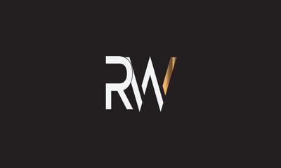 RW, WR, R , W , Abstract Letters Logo Monogram	