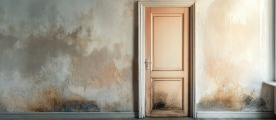 Moisture damage to kitchen wall and door revealing mold issues and emphasizing the importance of regular home maintenance and repair