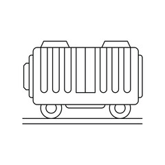 Freight Wagon line icon with white background vector stock illustration