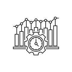 Real Time Monitoring Glyph Icon. linear style sign for mobile concept and web design. Outline vector icon.