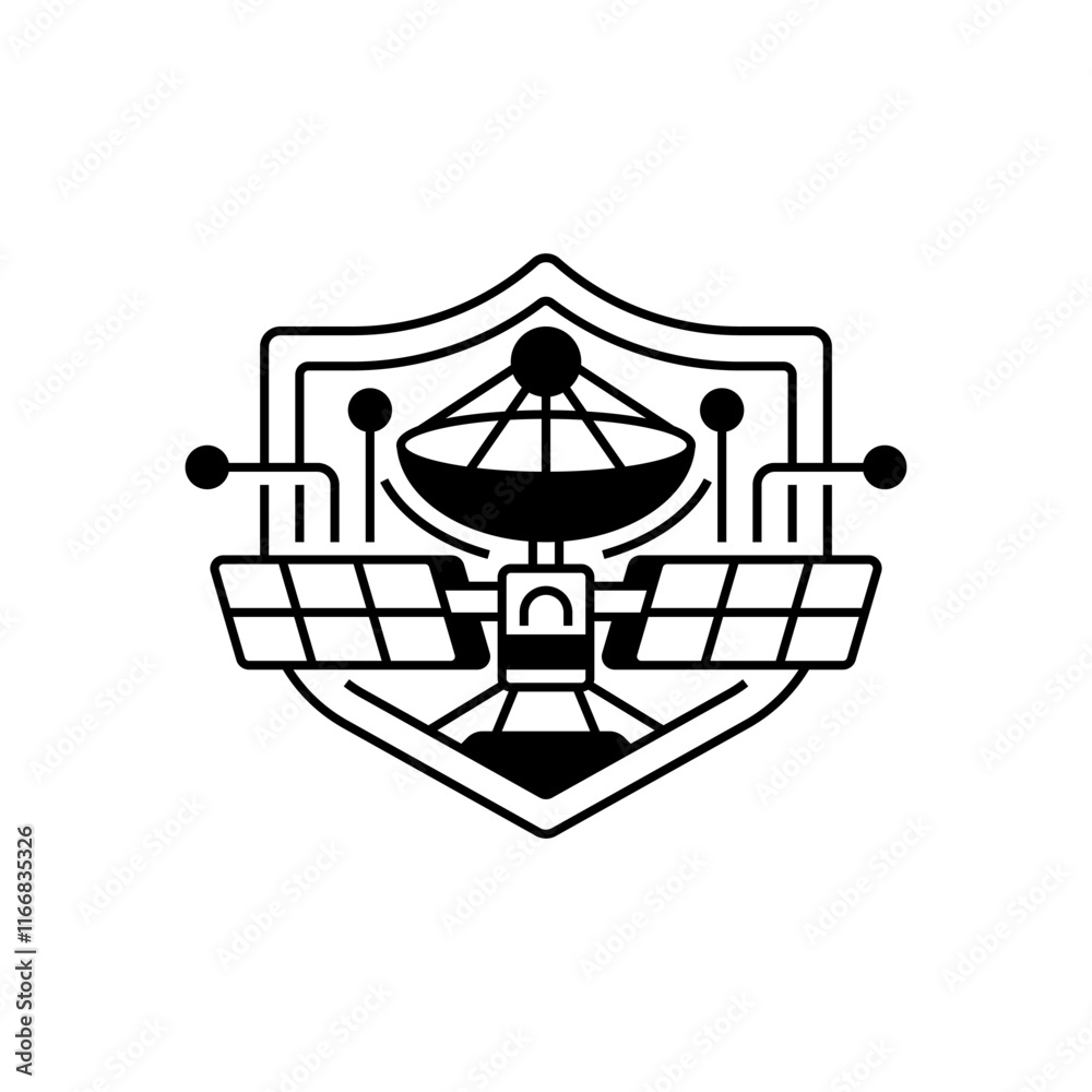 Poster secure satellite line icon. linear style sign for mobile concept and web design. outline vector icon
